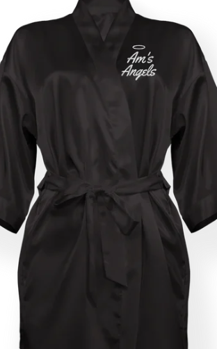 Black competition robe, back view